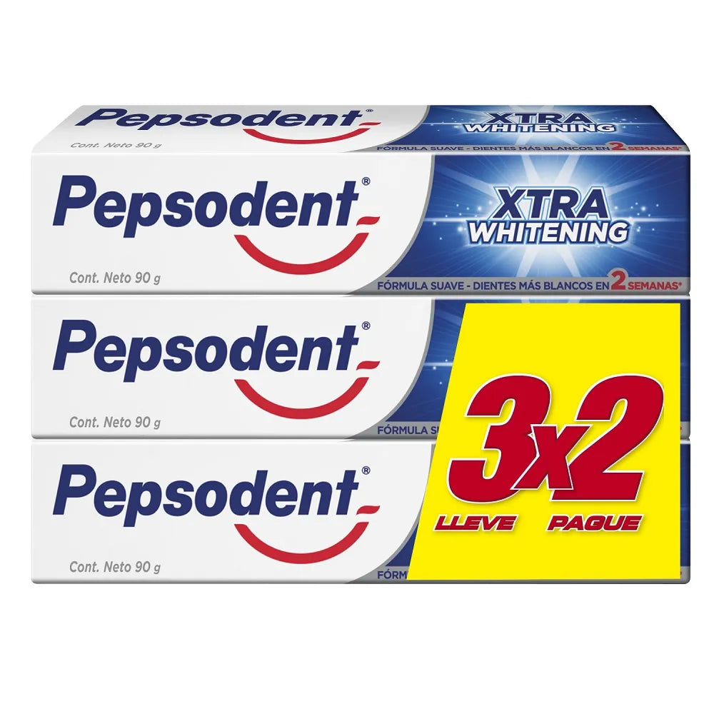 Pack Pasta Dental Pepsodent Extra Whitening 3 un de 90 g