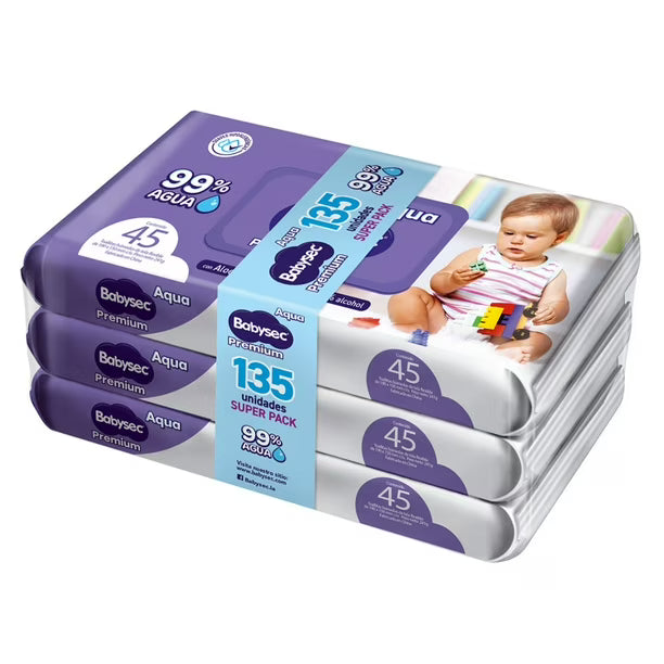Toalla húmeda babysec tripack 135 Unid