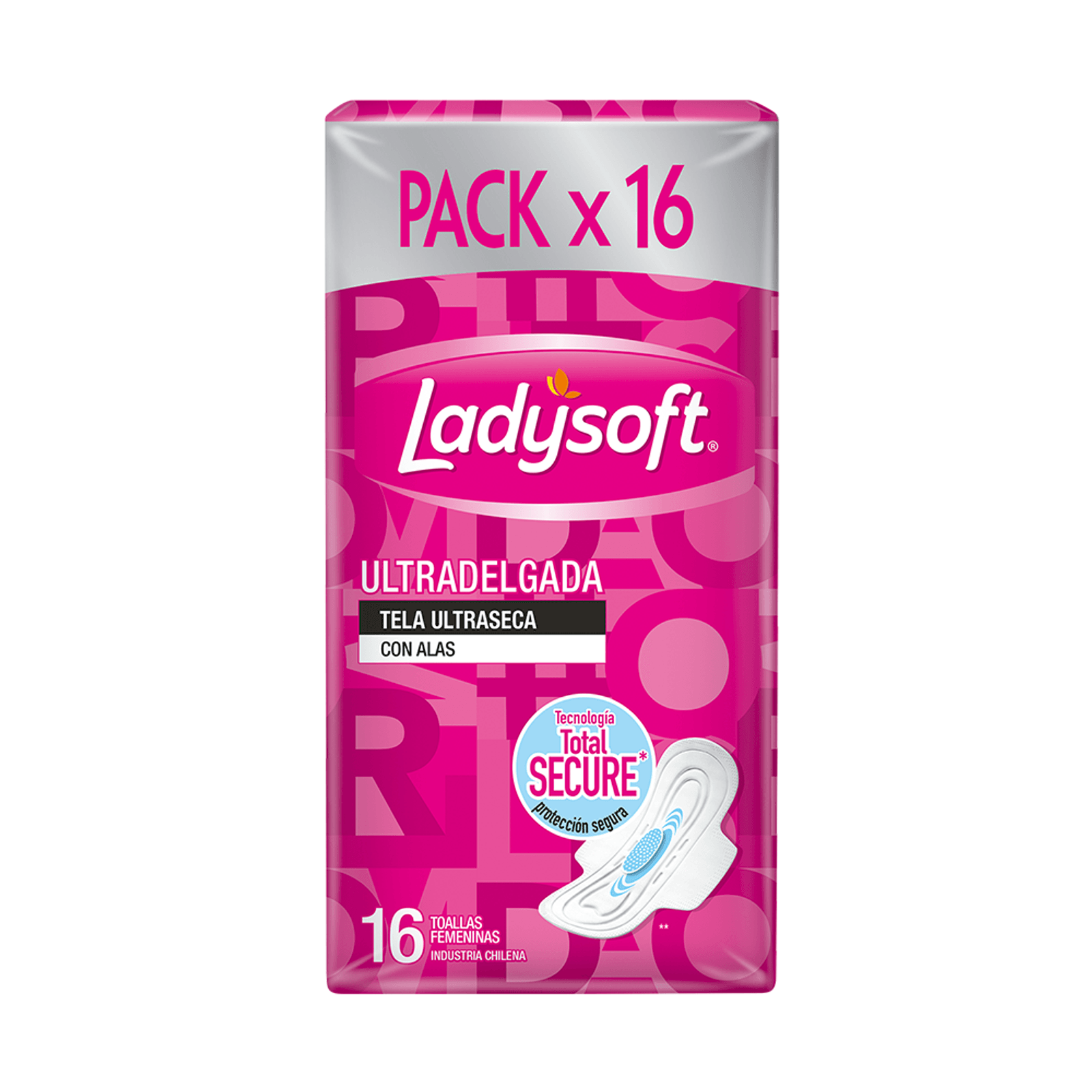Ladysoft Toalla Femenina Ultradelgada Tela Ultraseca x 16 Unidades