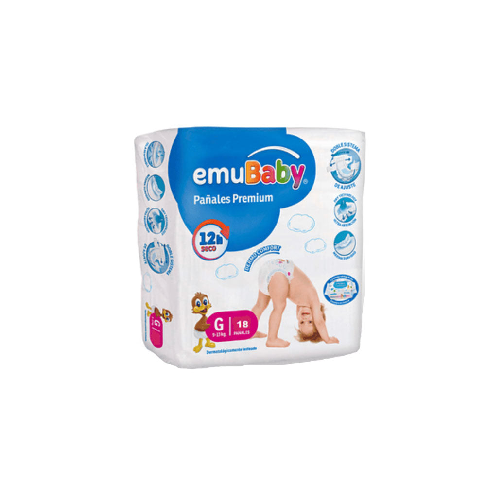 Pañal emubaby premium G 18 Unid