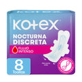 Kotex Toallas Higiénicas Nocturna Discreta x 8 Unidades