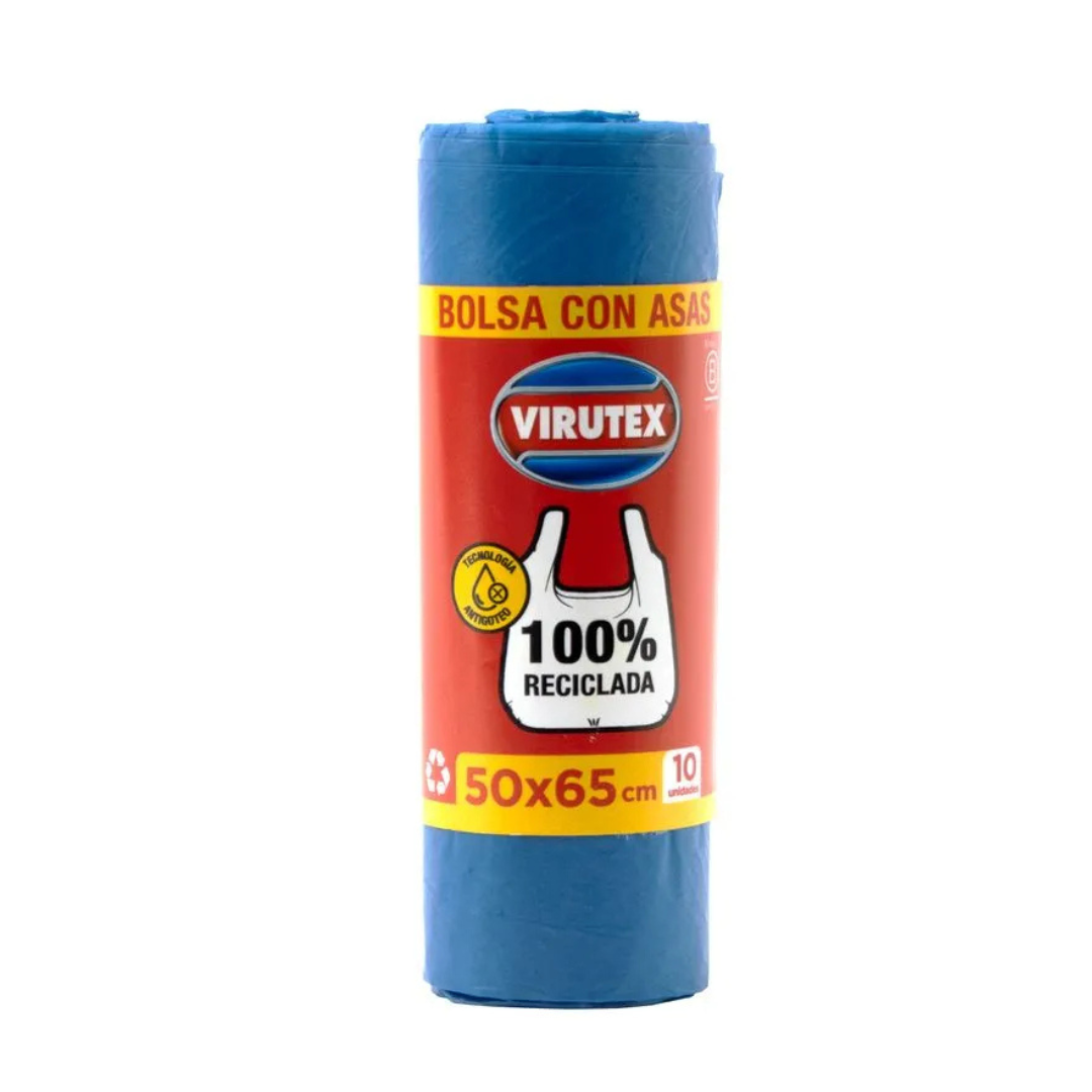 Bolsas para Basura Azules con Asas 50x65 cm Virutex