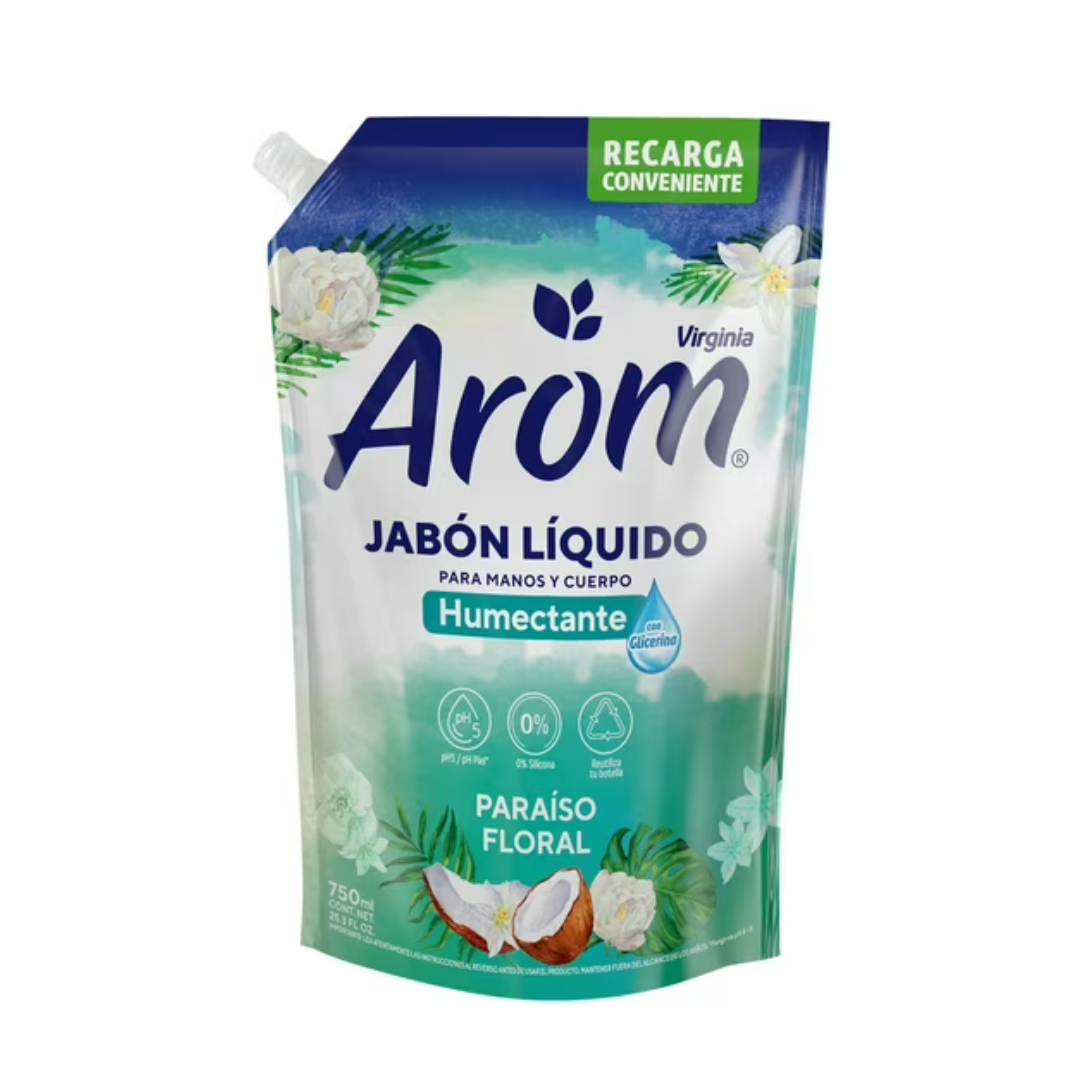 Arom Jabón Líquido Paraíso Floral Doypack 750 ml