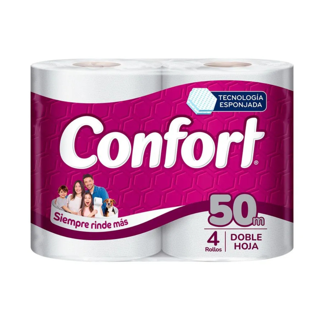 Confort Papel Higiénico 4 Rollos x 50 m