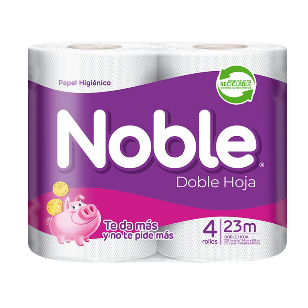 Noble Papel Higiénico Doble Hoja 4 Rollos x 23 m
