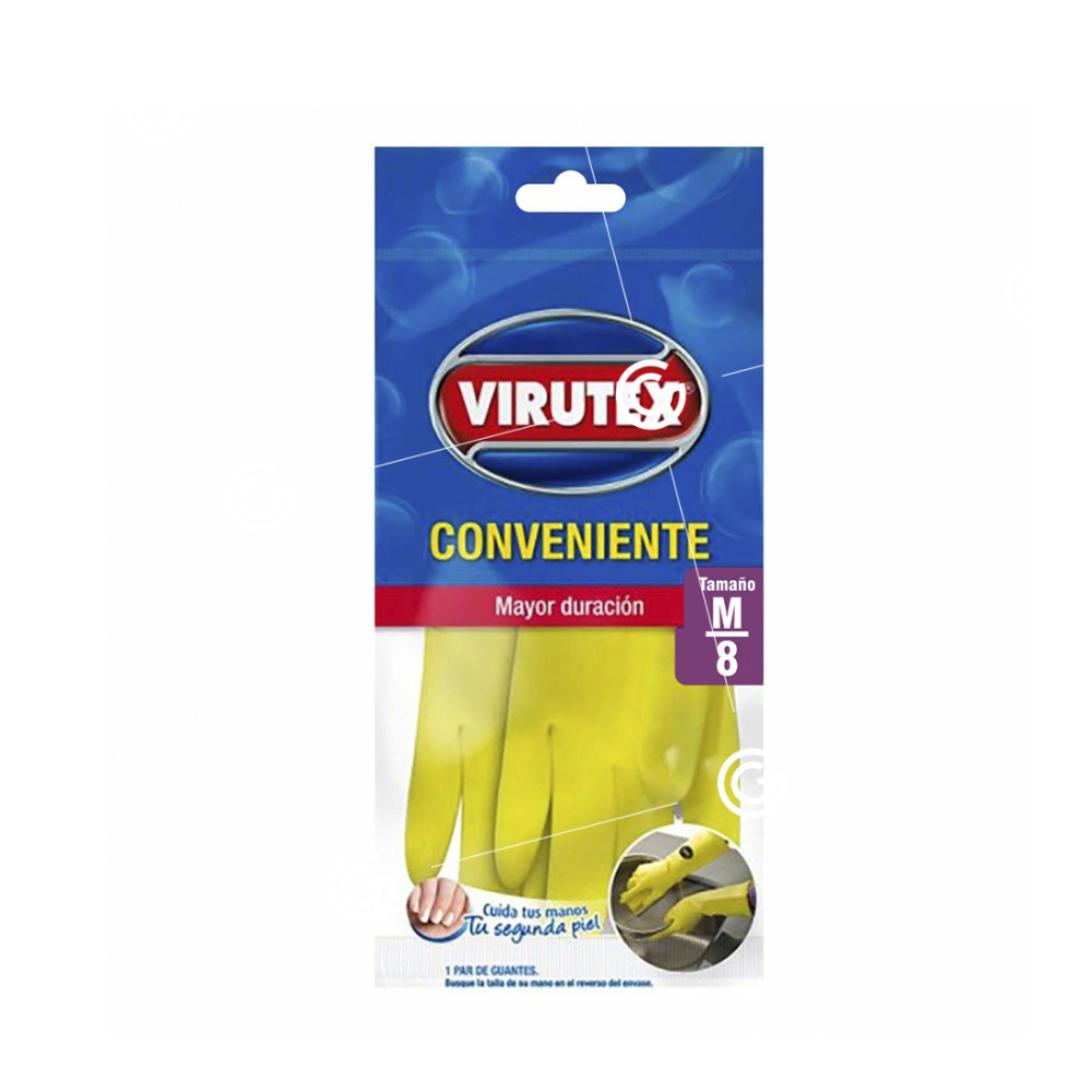Guante Conveniente Virutex Amarillo - 100% Látex
