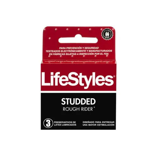 Preservativos LifeStyles Studded Rough Rider x 3 Unidades