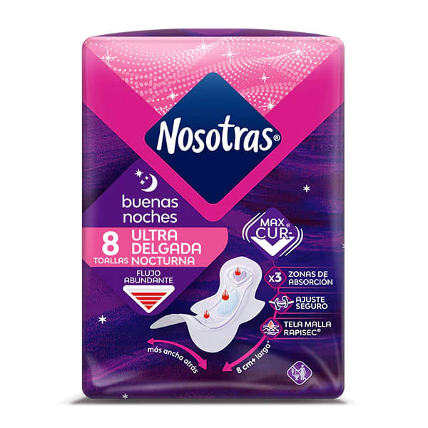 Nosotras Buenas Noches Ultradelgadas Malla x 8 Unidades