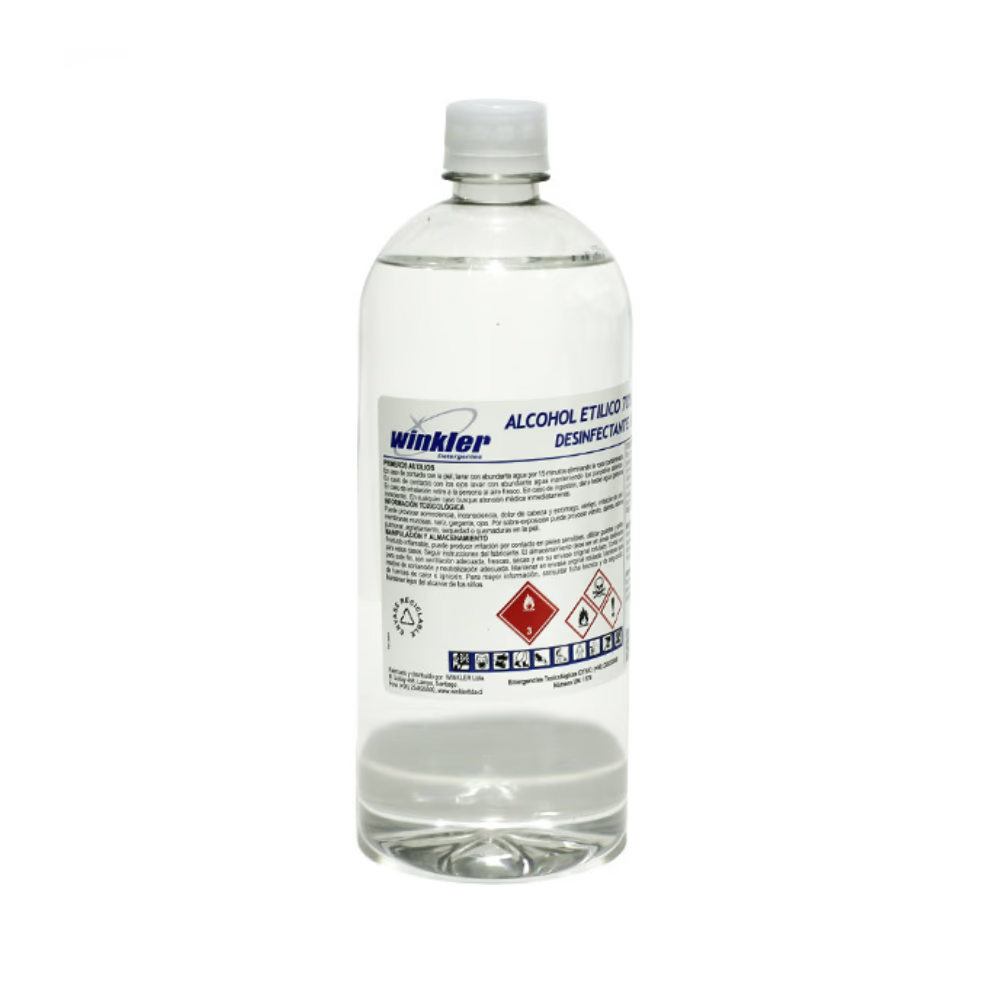 Alcohol Etílico 70% Winkler 1 Litro - Desinfectante