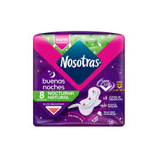 Nosotras Toalla Nocturna Normal Tela Extra Suave x 8 Unidades