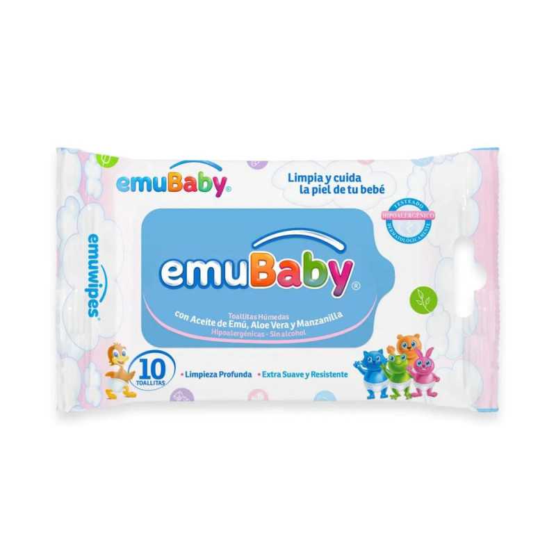 Emuwipes premium toallitas húmedas sin tapa 10 Unid x2
