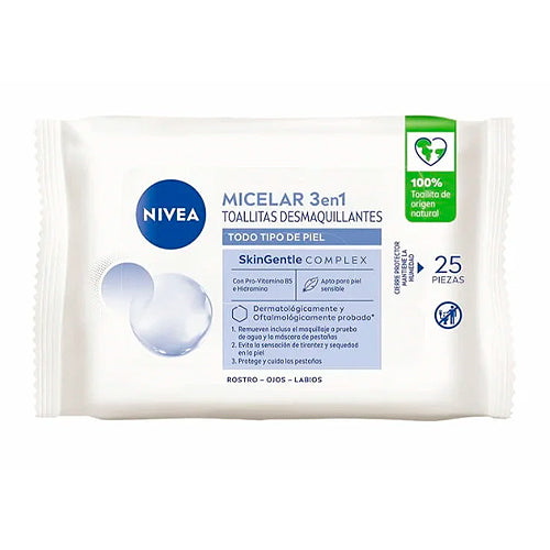 Nivea Toallitas Desmaquillantes Micelar 3en1 x 25 Unidades