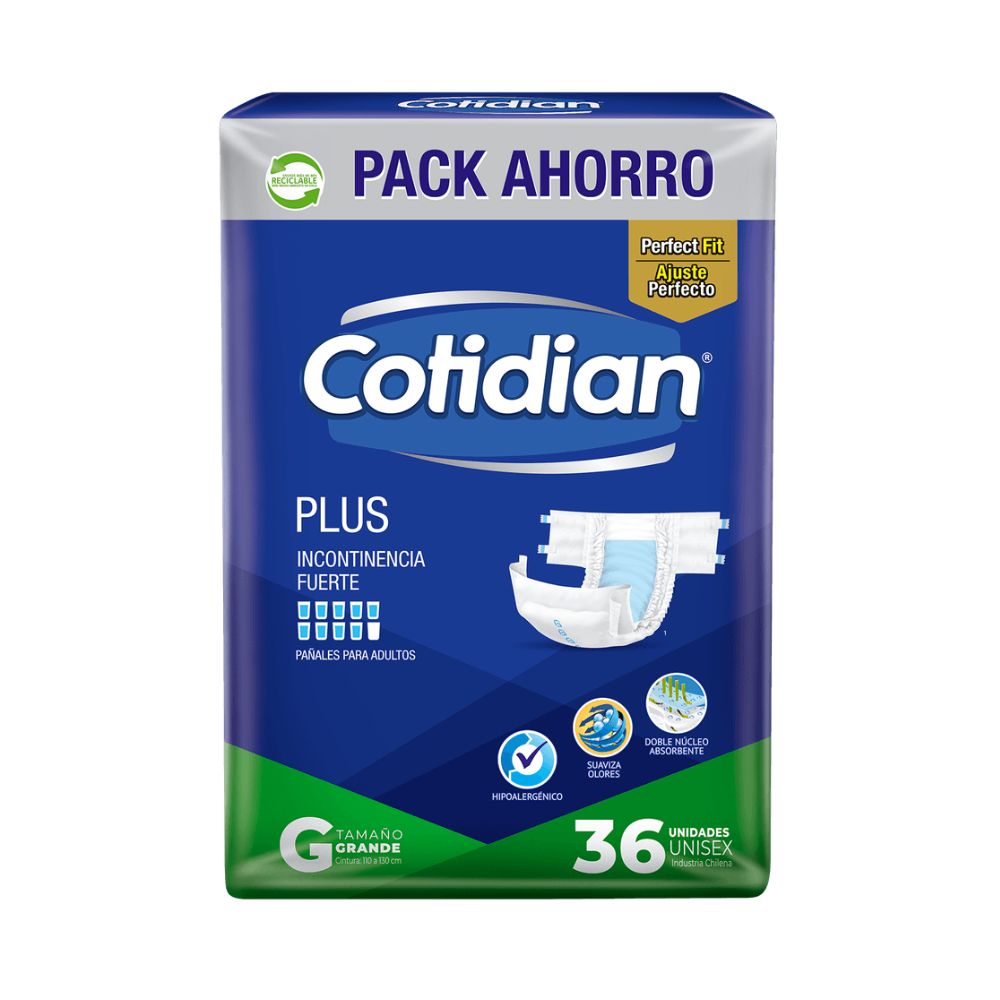 PAÑAL ADULTO COTIDIAN PLUS-GRANDE-36 UNDS