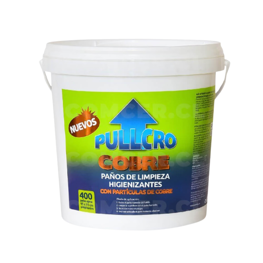 Paños de Limpieza Higienizantes Pullcro Cobre 400 Unidades