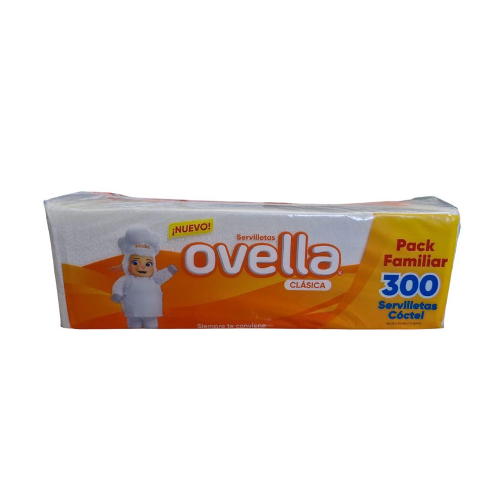 Servilletas Cóctel Ovella Clásica - Pack Familiar 300 Unidades