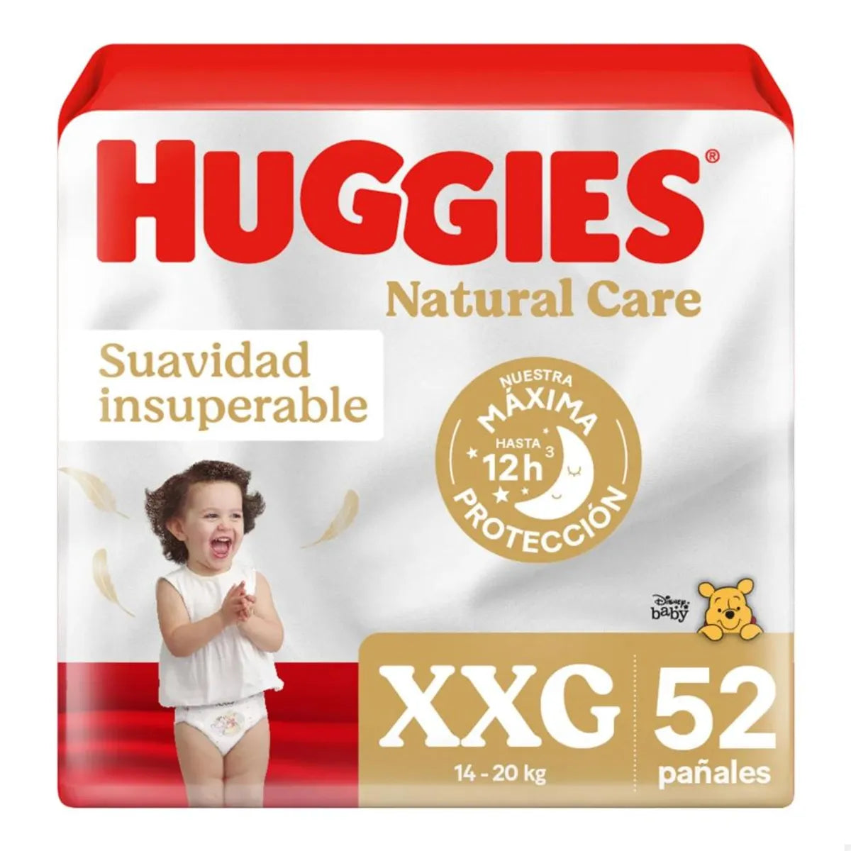 Pañal huggies natural care XXG 52 Unid